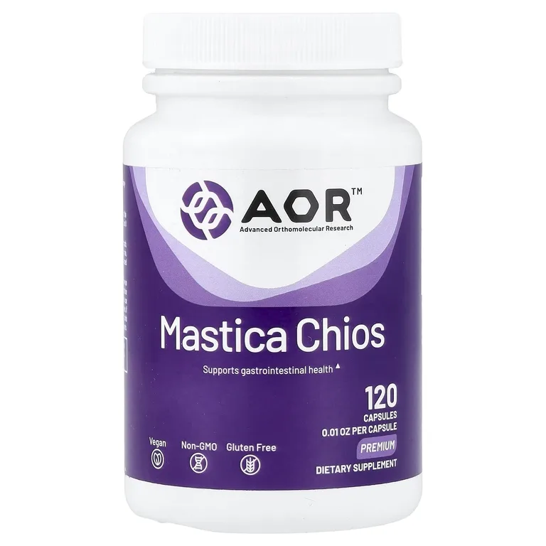 Advanced Orthomolecular Research AOR, хиосская мастика, 120 капсул (400 мг в 1 капсуле)