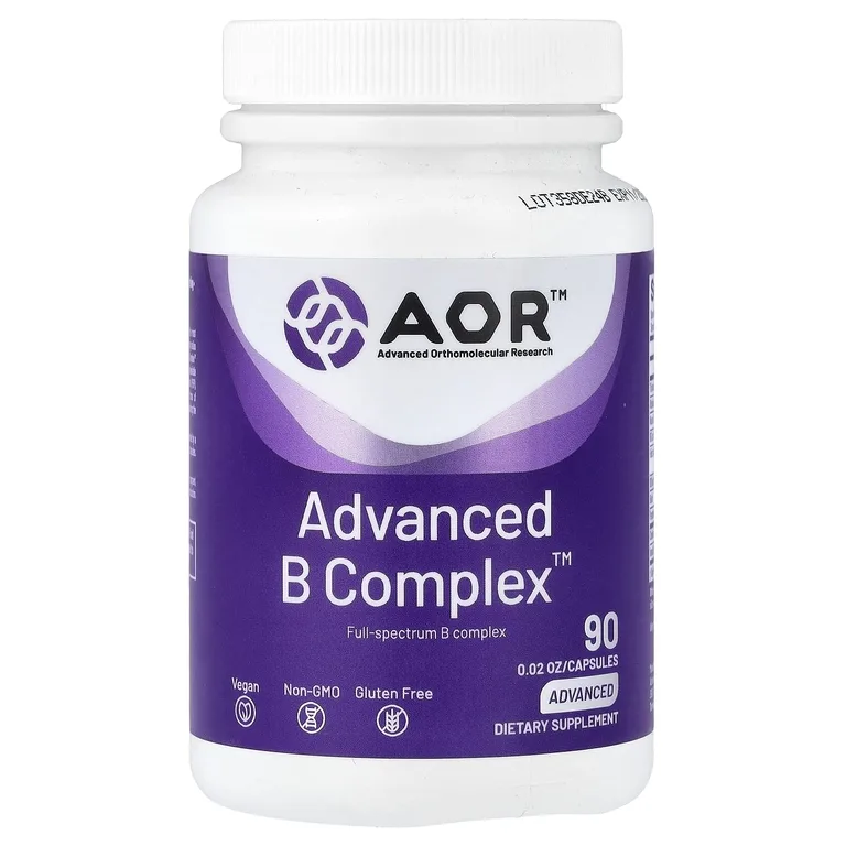 Advanced Orthomolecular Research AOR, комплекс витаминов группы В, 90 капсул