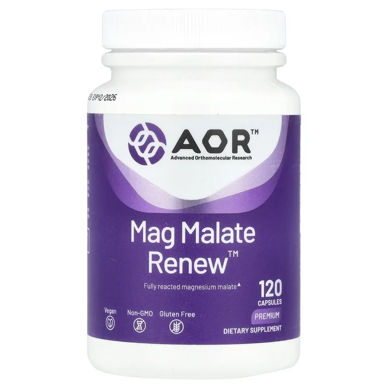 Advanced Orthomolecular Research AOR, малат магния, 120 капсул