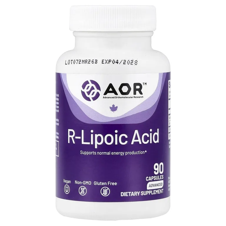 Advanced Orthomolecular Research AOR, R-липоевая кислота, 150 мг, 90 капсул