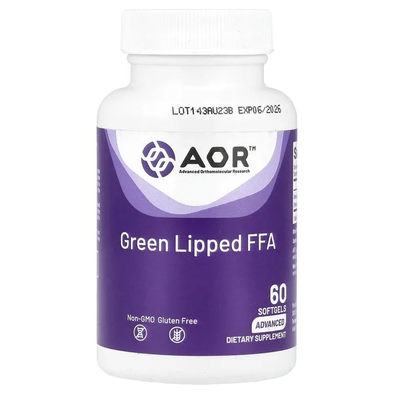 Advanced Orthomolecular Research AOR, стабильный экстракт свободных жирных кислот новозеландских зеленогубых мидий, 60 капсул (50 мг в 1 капсуле)