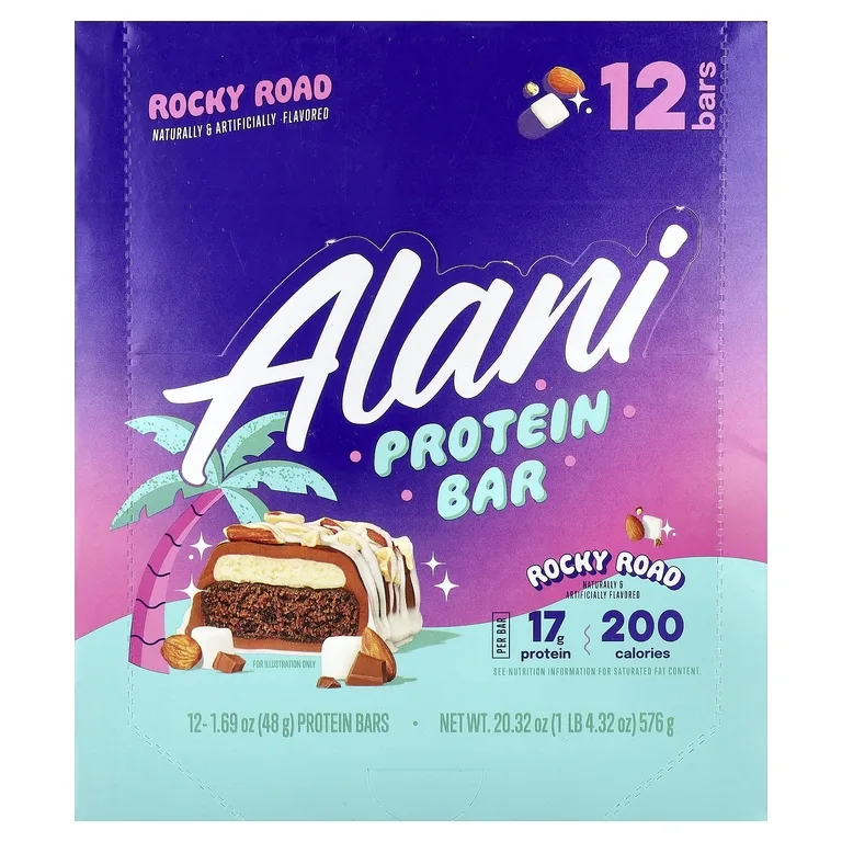 Alani Nu, протеиновый батончик, Rocky Road, 12 батончиков, по 48 г (1,69 унции) (Товар снят с продажи)