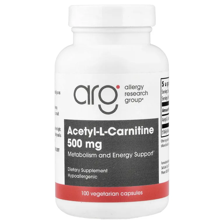 Allergy Research Group, ацетил-L-карнитин, 500 мг, 100 вегетарианских капсул