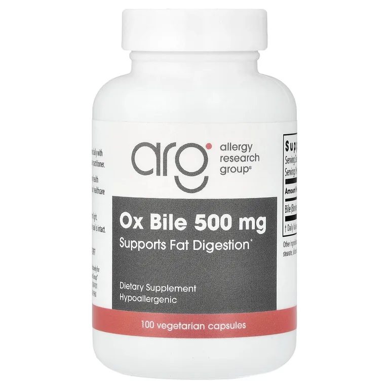 Allergy Research Group, быковая желчь, 500 мг, 100 вегетарианских капсул
