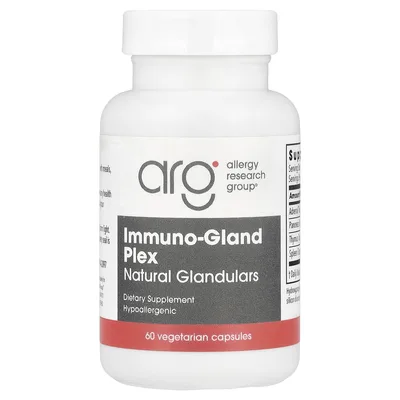 Allergy Research Group, Immuno-Gland Plex, натуральные железа, 60 вегетарианских капсул