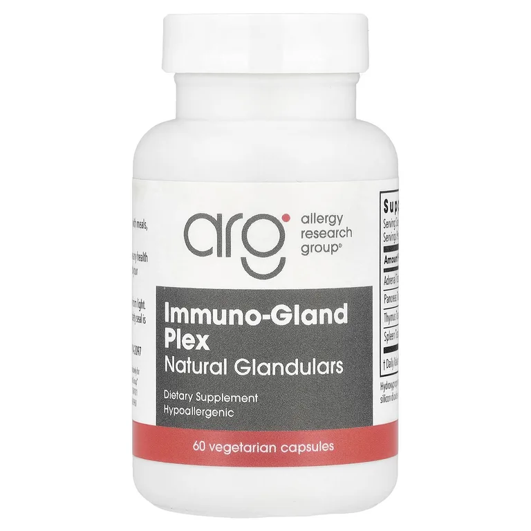 Allergy Research Group, Immuno-Gland Plex, натуральные железа, 60 вегетарианских капсул