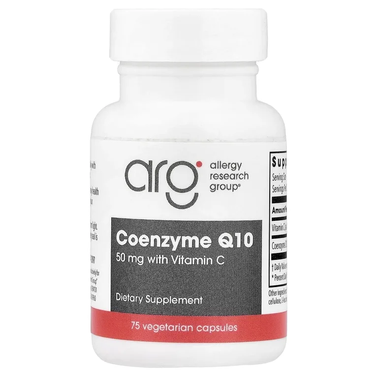 Allergy Research Group, коэнзим Q10 с витамином C, 75 вегетарианских капсул