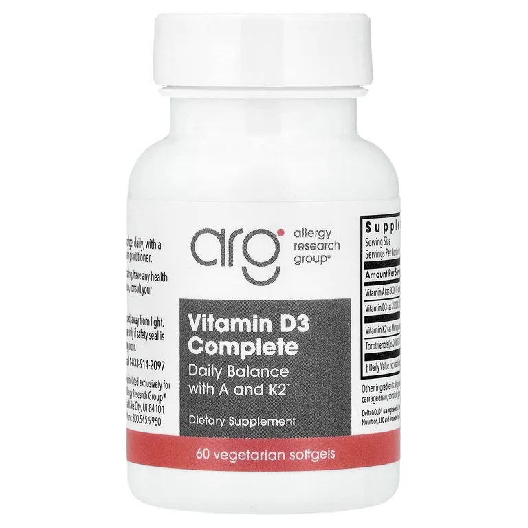 Allergy Research Group, комплекс витамина D3, 60 вегетарианских капсул