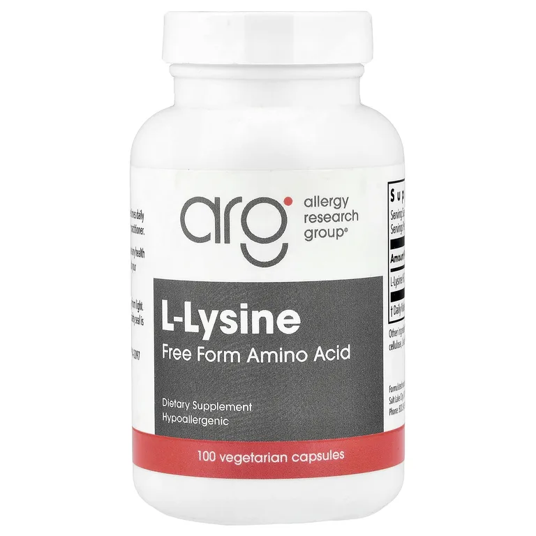 Allergy Research Group, L-лизин, 100 вегетарианских капсул (0,5 г в 1 капсуле)