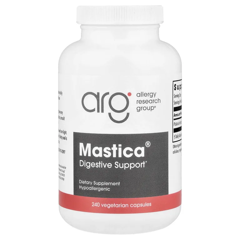 Allergy Research Group, Mastica®, подлинная мастика из Хиоса, 240 вегетарианских капсул (0,5 г в 1 капсуле)