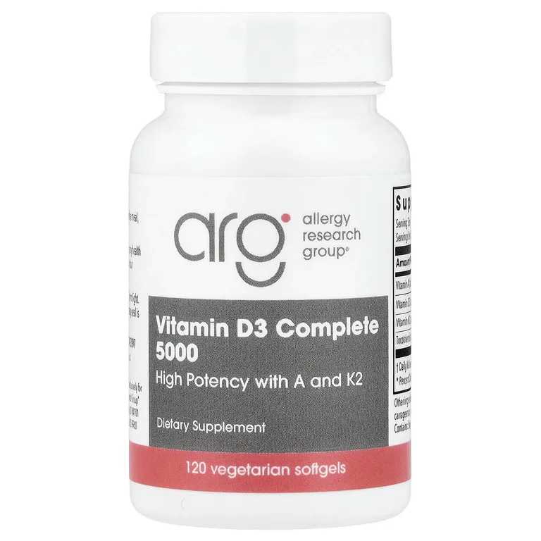 Allergy Research Group, полный витамин D3 5000, 120 растительных капсул