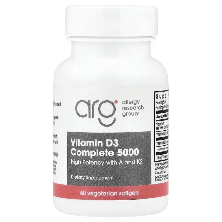 Allergy Research Group, полный витамин D3 5000, 60 растительных капсул