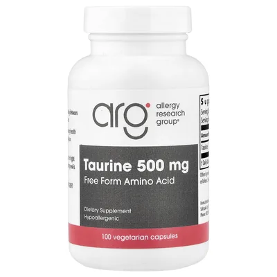 Allergy Research Group, таурин, 500 мг, 100 вегетарианских капсул
