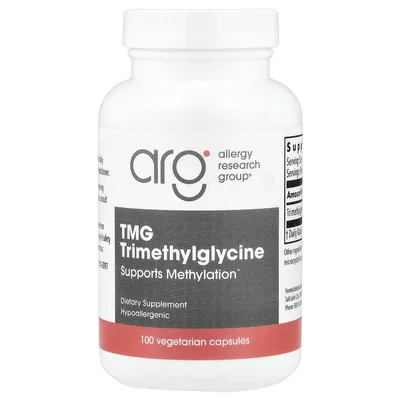 Allergy Research Group, Триметилглицин, 100 вегетарианских капсул (750 мг в 1 капсуле)