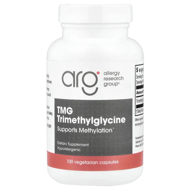 Allergy Research Group, Триметилглицин, 100 вегетарианских капсул (750 мг в 1 капсуле)