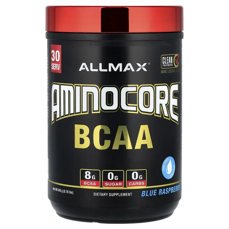 ALLMAX, аминокислоты с разветвленной цепью AMINOCORE, голубая малина, 315 г (0,69 фунта)