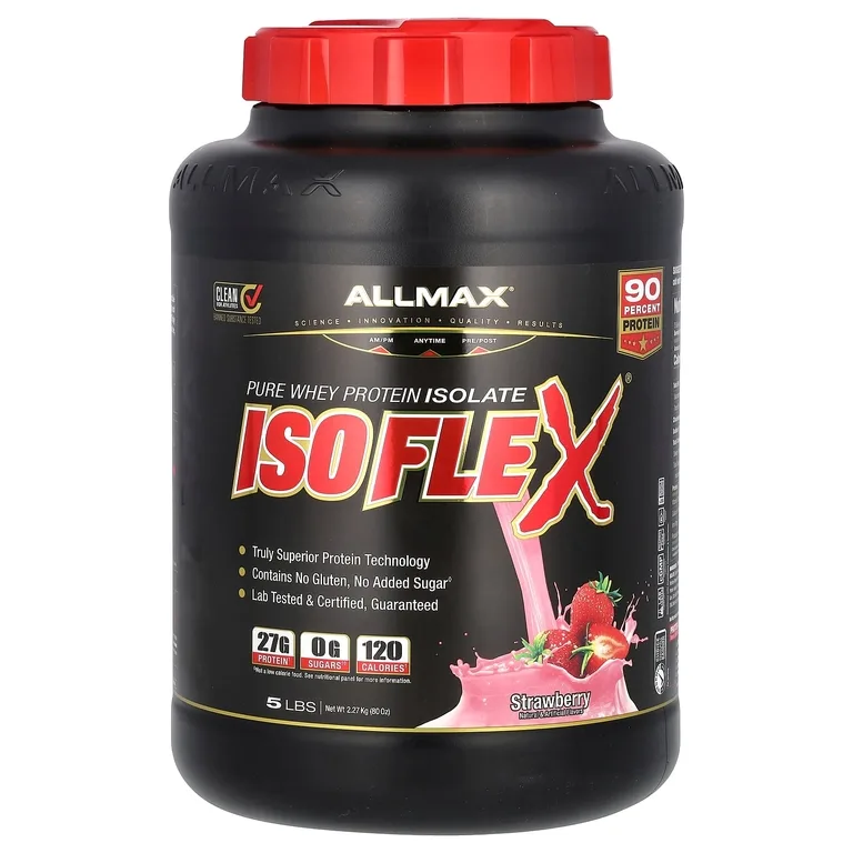 ALLMAX, чистый изолят сывороточного протеина, клубника, 5 фунтов (2,27 кг)