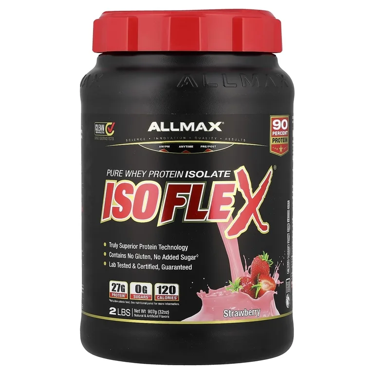 ALLMAX, чистый изолят сывороточного протеина, клубника, 907 г (2 фунта)