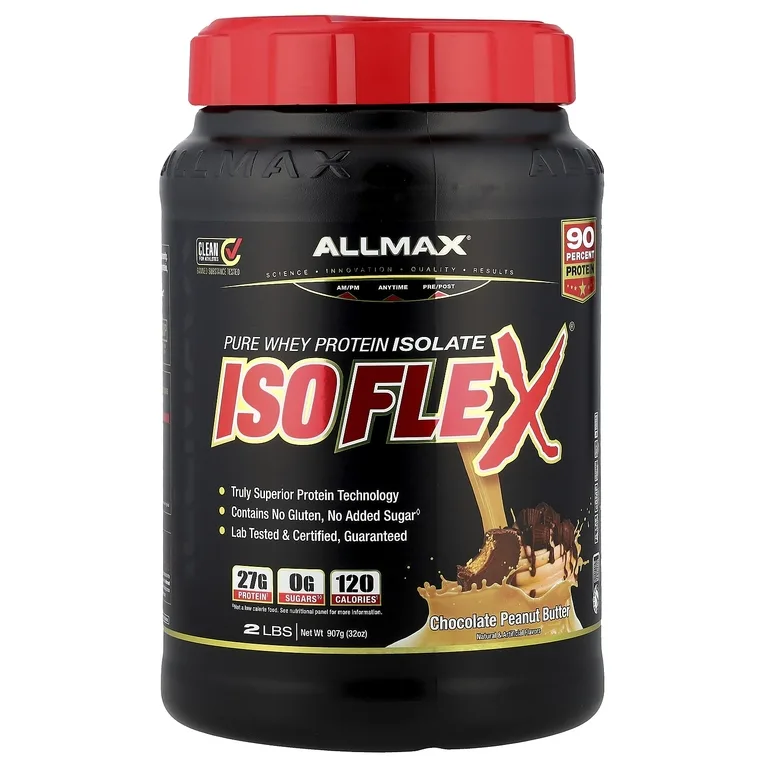 ALLMAX, чистый изолят сывороточного протеина, шоколад и арахисовая паста, 907 г (2 фунта)