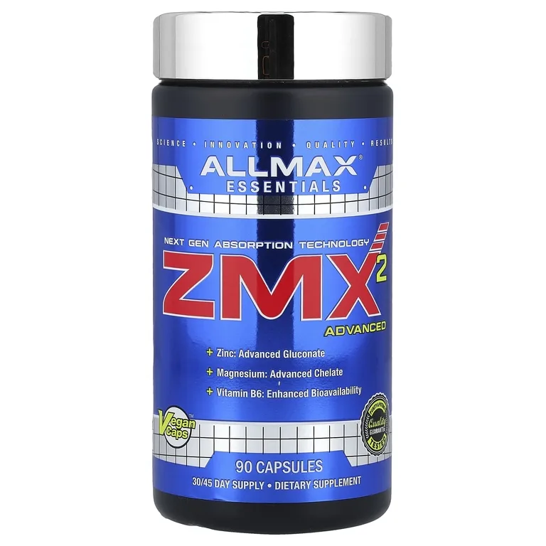 ALLMAX, хелат магния + цинк + витамин В6, 90 капсул