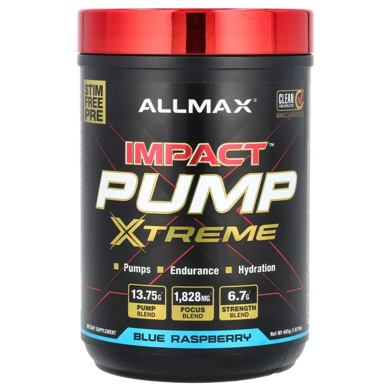 ALLMAX, Impact ™ Pump Xtreme, голубая малина, 465 г (1,02 фунта)