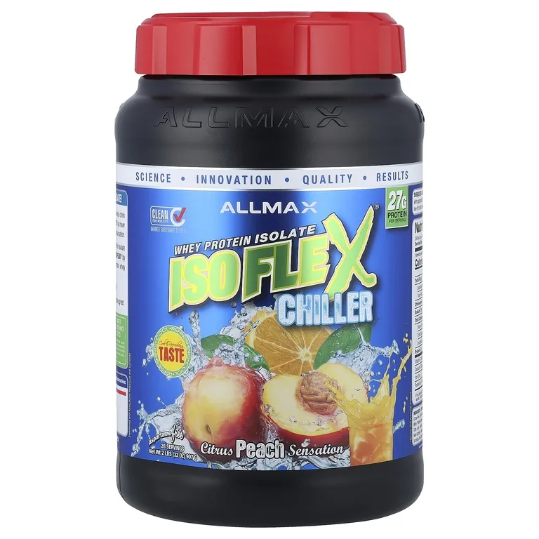 ALLMAX, изолят сывороточного протеина, вкус цитруса и персика, 907 г (2 фунта)