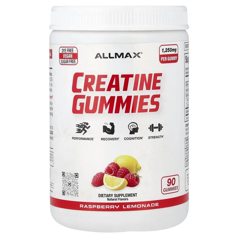 ALLMAX, жевательная добавка с креатином, со вкусом малинового лимонада, 1250 мг, 90 жевательных таблеток