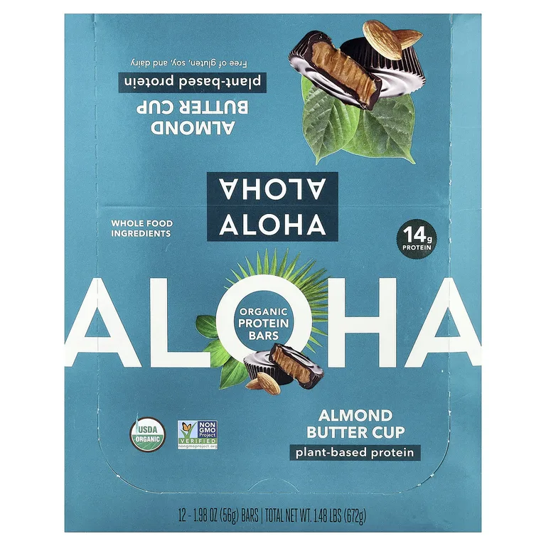 Aloha, Organic Protein Bars, Almond Butter Cup, 12 Bars, 1.98 oz (56 g) Each