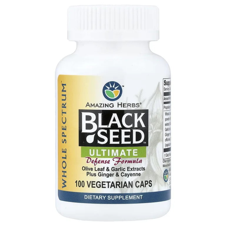 Amazing Herbs, Black Seed™, максимальная защита, 100 вегетарианских капсул