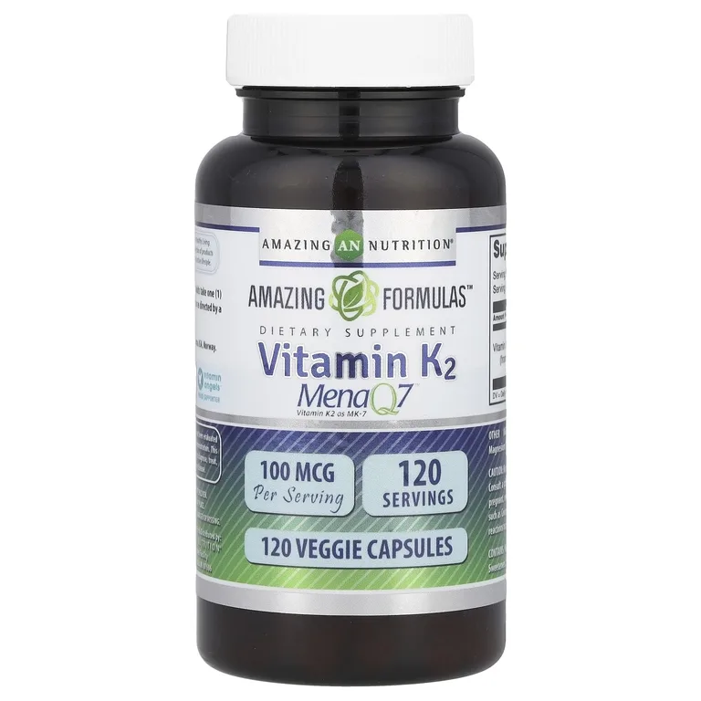 Amazing Nutrition, Amazing Formulas ™, витамин K2, 100 мкг, 120 растительных капсул