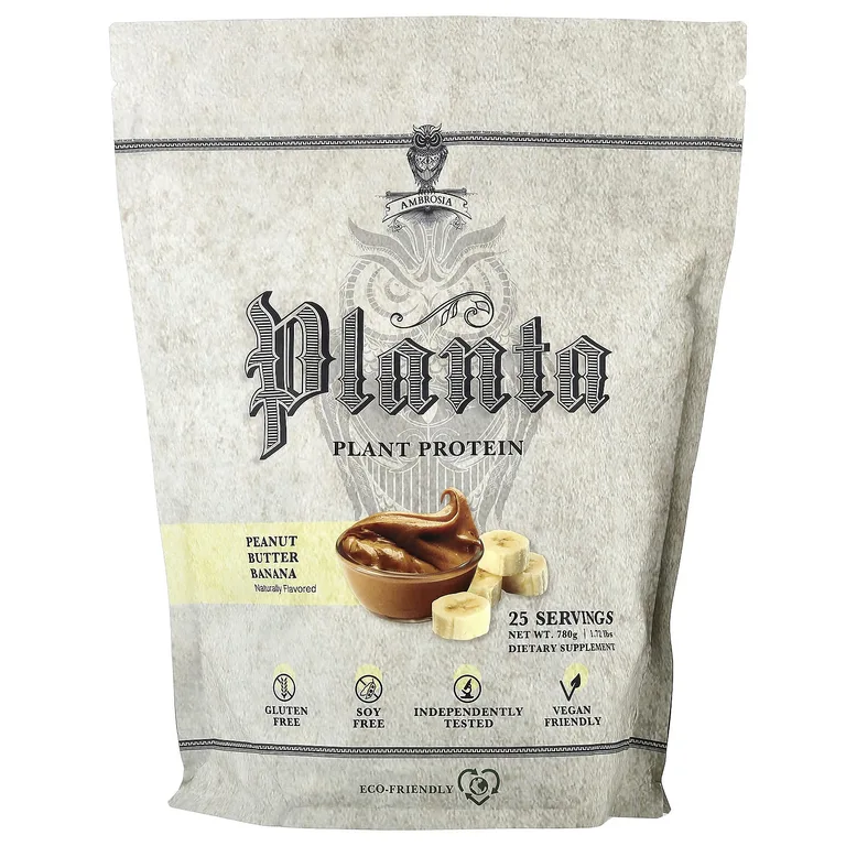 Ambrosia Collective, Planta, растительный протеин, арахисовая паста и банан, 780 г (1,72 фунта)