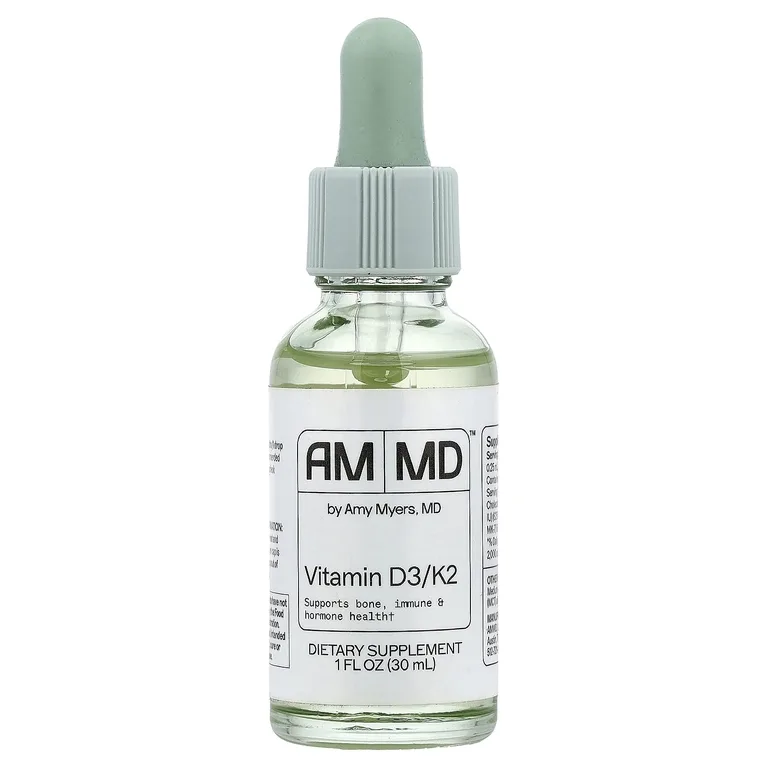 Amy Myers MD, витамины D3 и K2, 30 мл (1 жидк. унция)