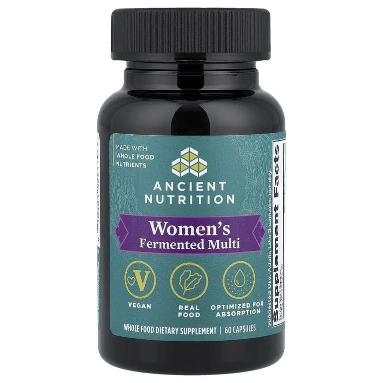 Ancient Nutrition, Ферментированный мультивитамин для женщин, 60 капсул