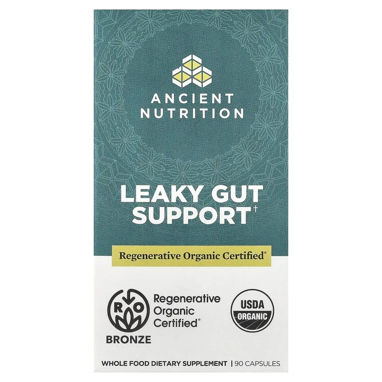 Ancient Nutrition, Leaky Gut, поддержка кишечника, 90 капсул