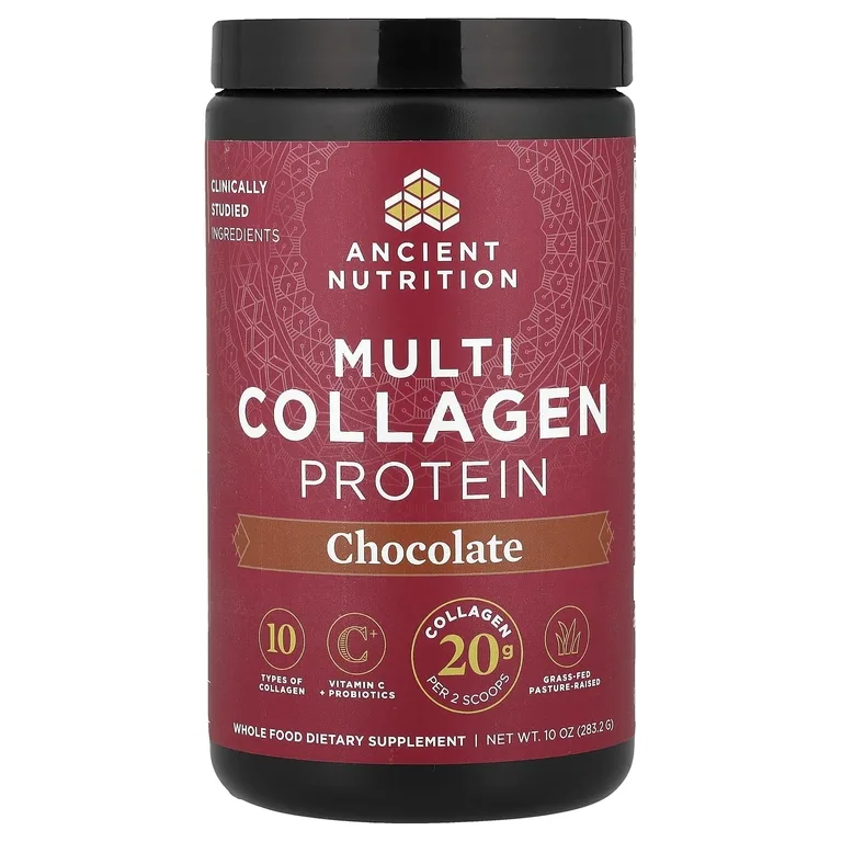 Ancient Nutrition, Multi Collagen Protein, шоколад, 10 унций (283,2 г)