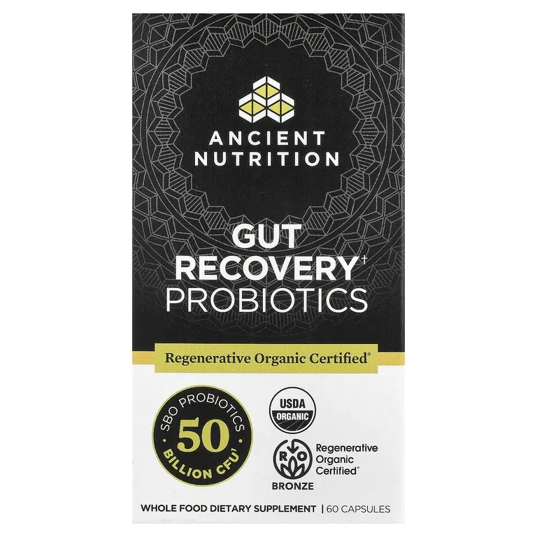 Ancient Nutrition, Пробиотики для восстановления кишечника, 60 капсул