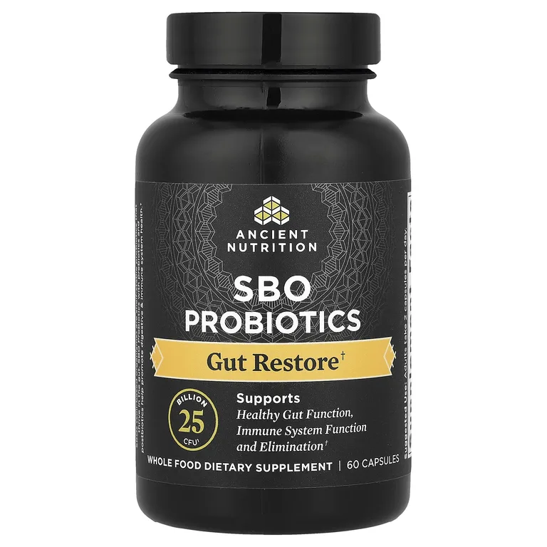 Ancient Nutrition, SBO Probiotics, Gut Restore, 60 капсул