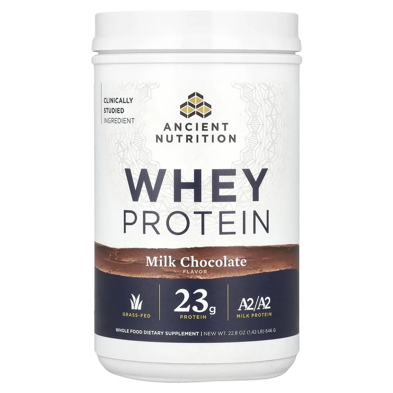 Ancient Nutrition, Сывороточный протеин, молочный шоколад, 646 г (1,42 фунта)