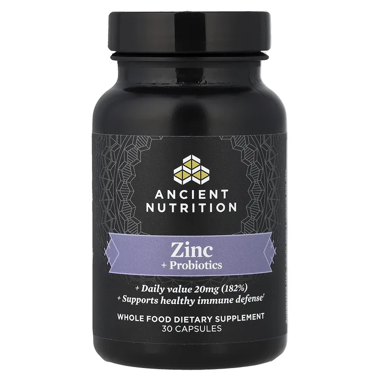 Ancient Nutrition, Цинк + пробиотики`` 30 капсул