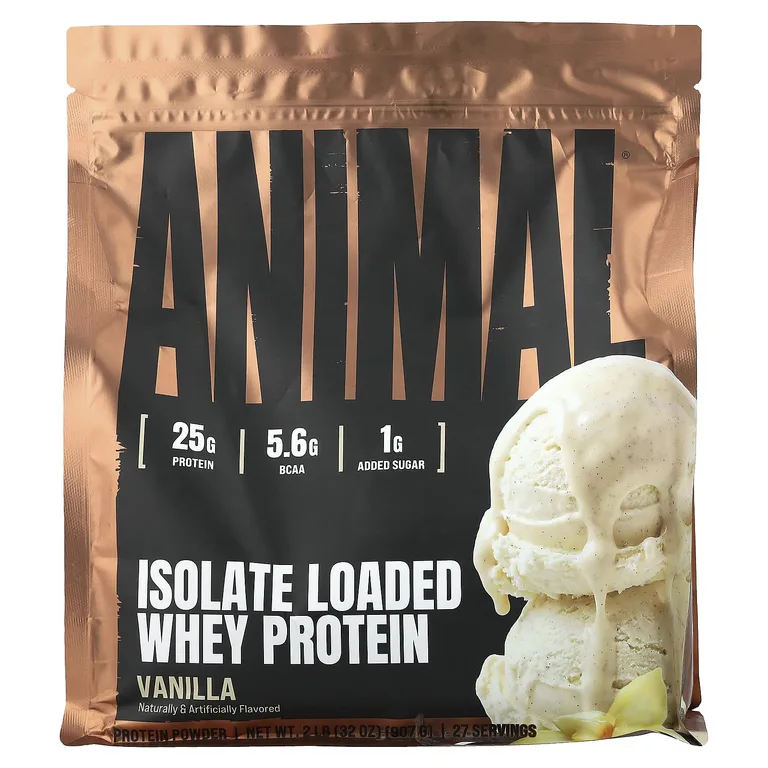 Animal, Изолят сывороточного протеина Whey Protein™ в порошке, со вкусом ванили, 907 г (2 фунта)
