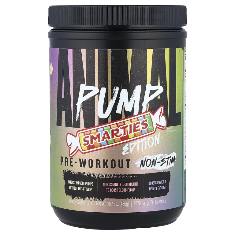 Animal, Pump™ Pre-Workout, предтренировочный комплекс без стимуляторов, Smarties® Edition, 430 г (15,16 унции)
