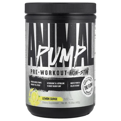 Animal, Pump™, предтренировочный комплекс без стимуляторов, со вкусом лимона, 442 г (15,59 унции)