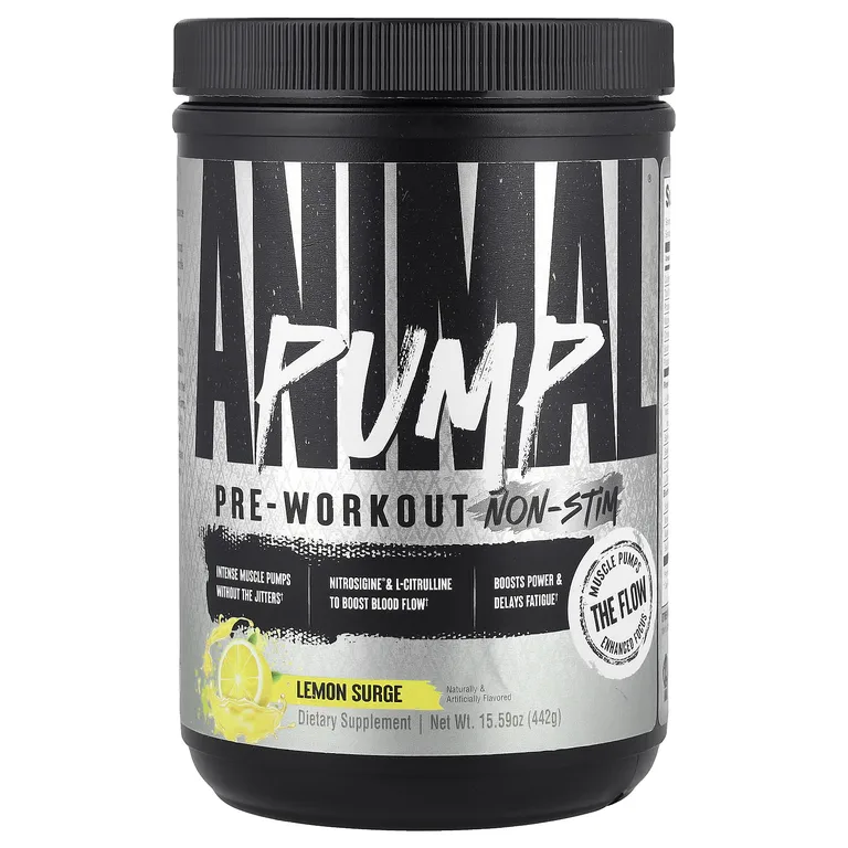 Animal, Pump™, предтренировочный комплекс без стимуляторов, со вкусом лимона, 442 г (15,59 унции)