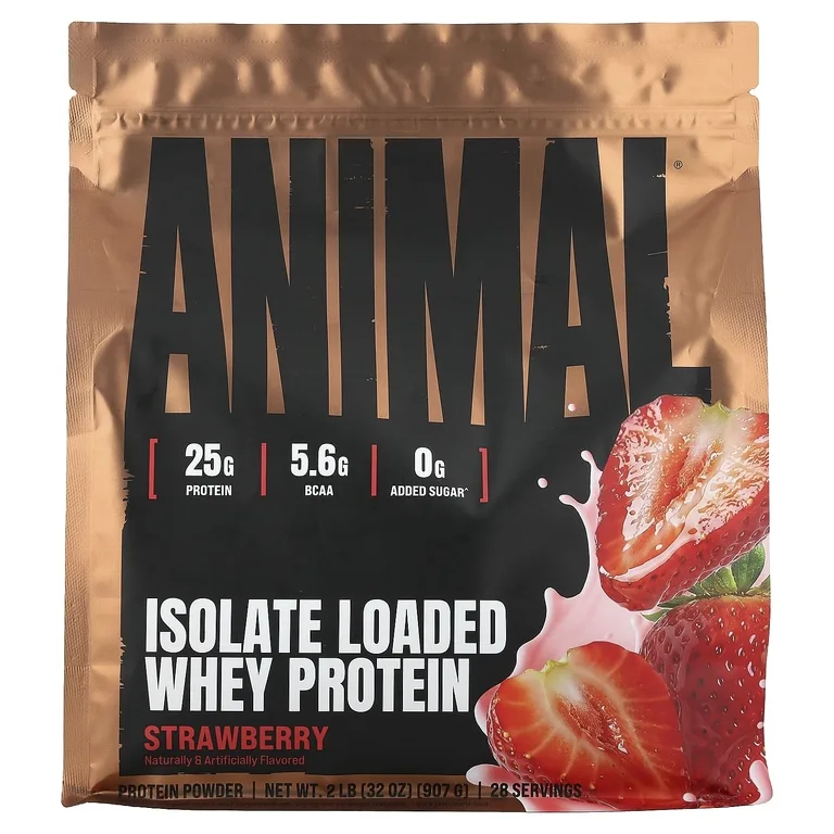 Animal, Whey Protein™, сывороточный протеин в порошке, со вкусом клубники, 907 г (2 фунта)