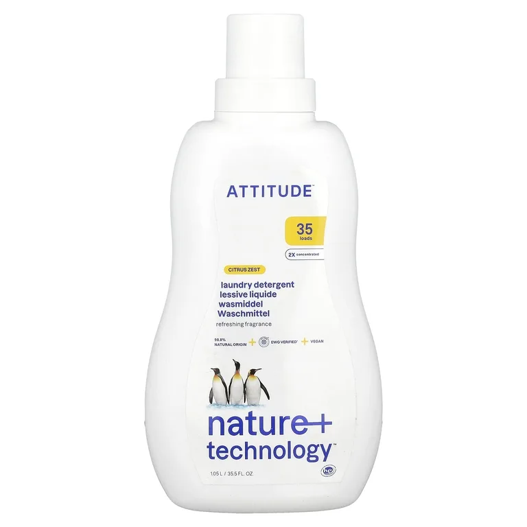 ATTITUDE, моющее средство для стирки, 35 загрузок, с ароматом цитрусовых, 1,05 л (35,5 жидк. унции)