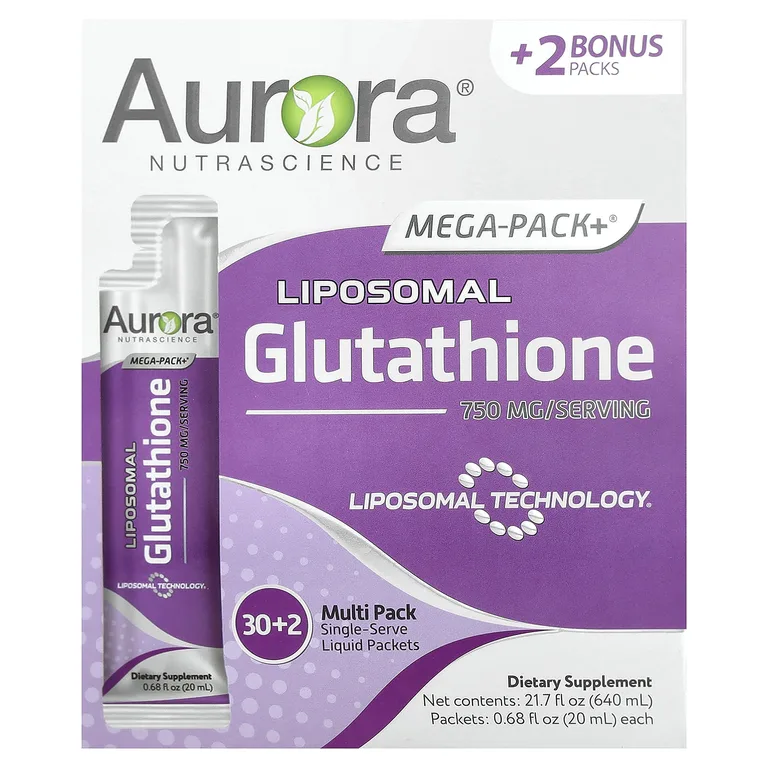 Aurora Nutrascience, Mega-Pack+®, липосомальный глутатион, 32 пакетика по 20 мл (0,68 жидк. унции)