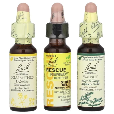 Bach, Original Flower Remedies, дорожный набор, готовый к употреблению, 3 пипетки, 10 мл (0,35 жидк. унц.)