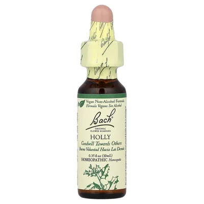 Bach, Original Flower Remedies, падуб, 10 мл (0,35 жидк. унции)