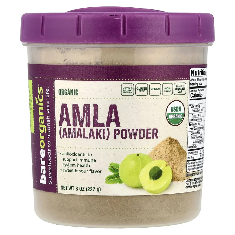 BareOrganics, органический порошок из амлы, 227 г (8 унций)