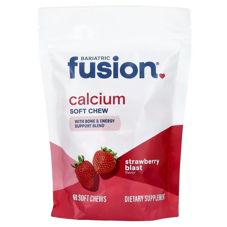 Bariatric Fusion, жевательные таблетки с кальцием, со вкусом клубники, 60 жевательных таблеток